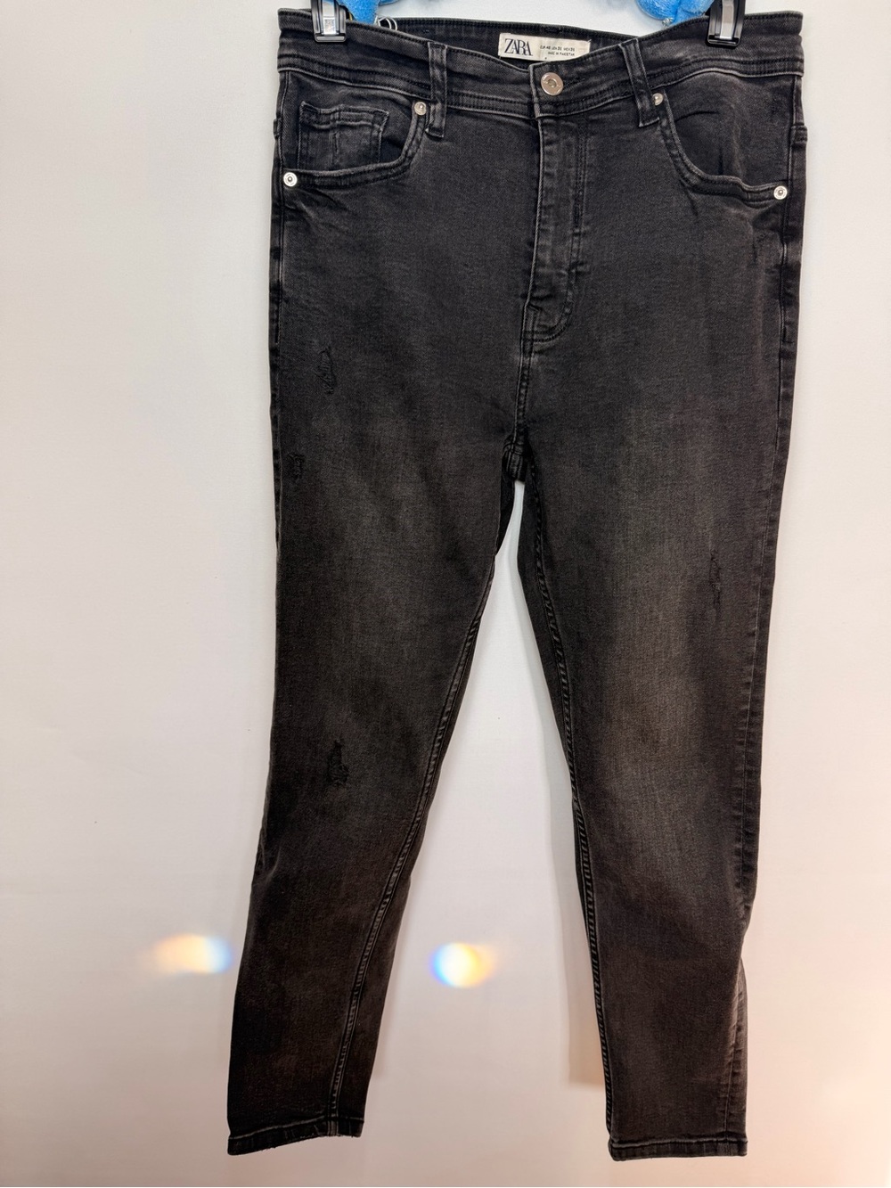 Zara Z1975 Skinny Jeans Dark Grey Distressed Ripped Size 31 / EUR 40 Women’s